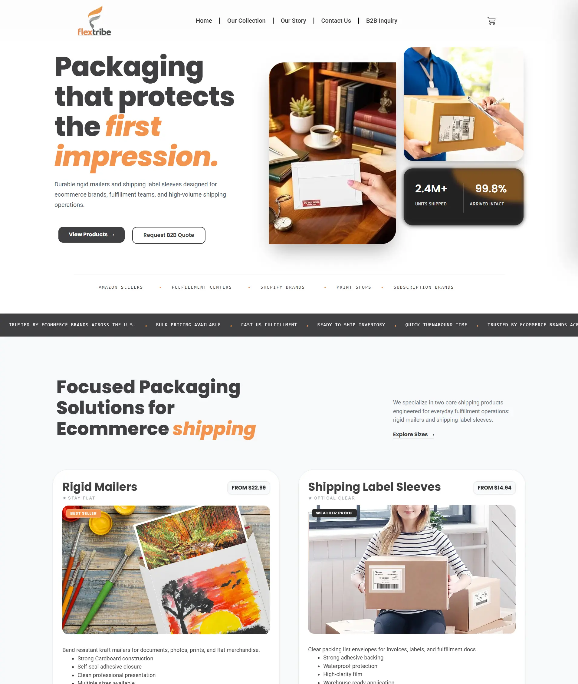 Flextribe B2B packaging and shipping supplies ecommerce platform