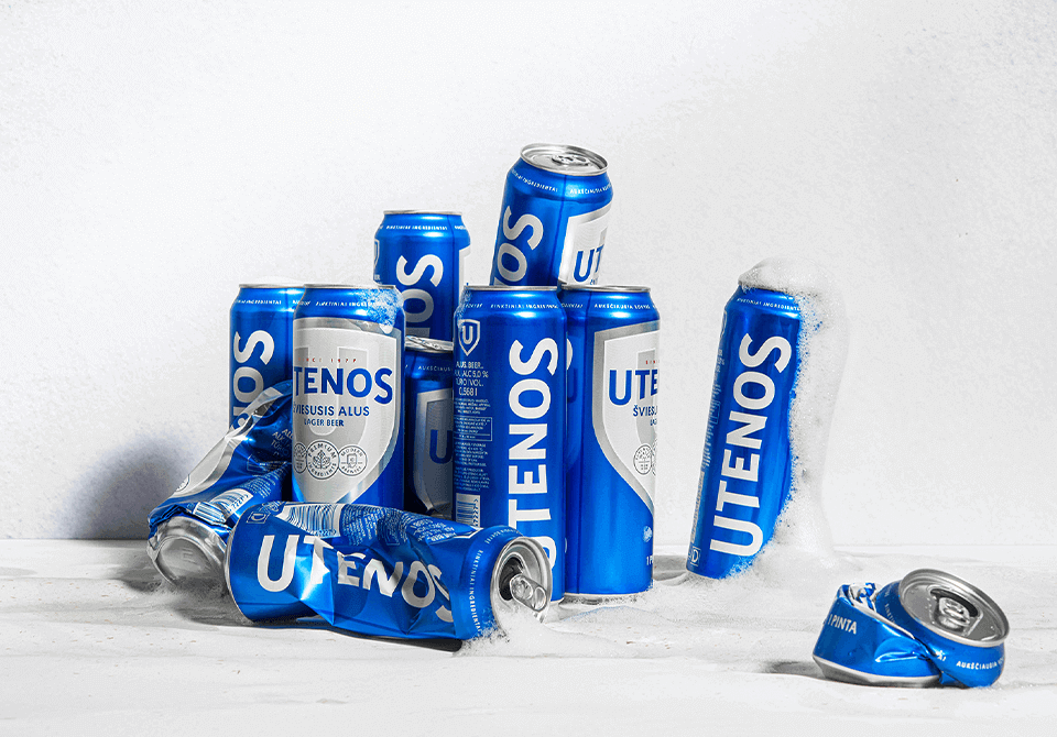 Utenos beverage can branding design